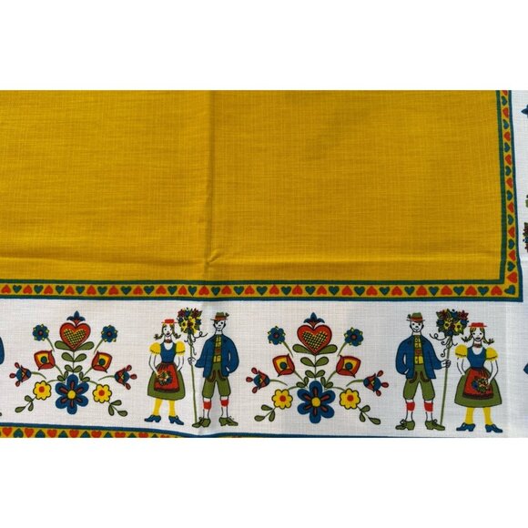 Vintage Tablecloth Pennsylvania Dutch Print 35” x 35” - Picture 5 of 10